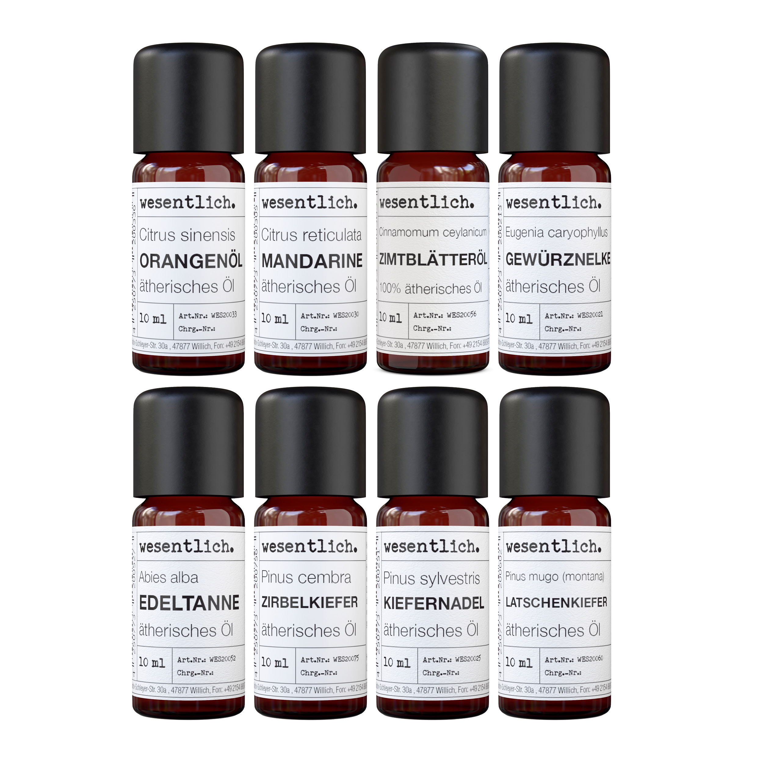 Weihnachtlich - 8er Set ätherische Öle von wesentlich. 8x10ml