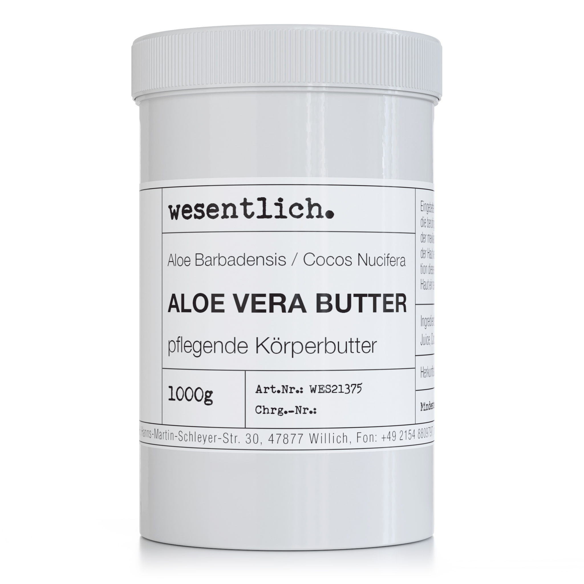 Aloe Vera Butter 1000g, Flasche, Shaker, Kosmetik