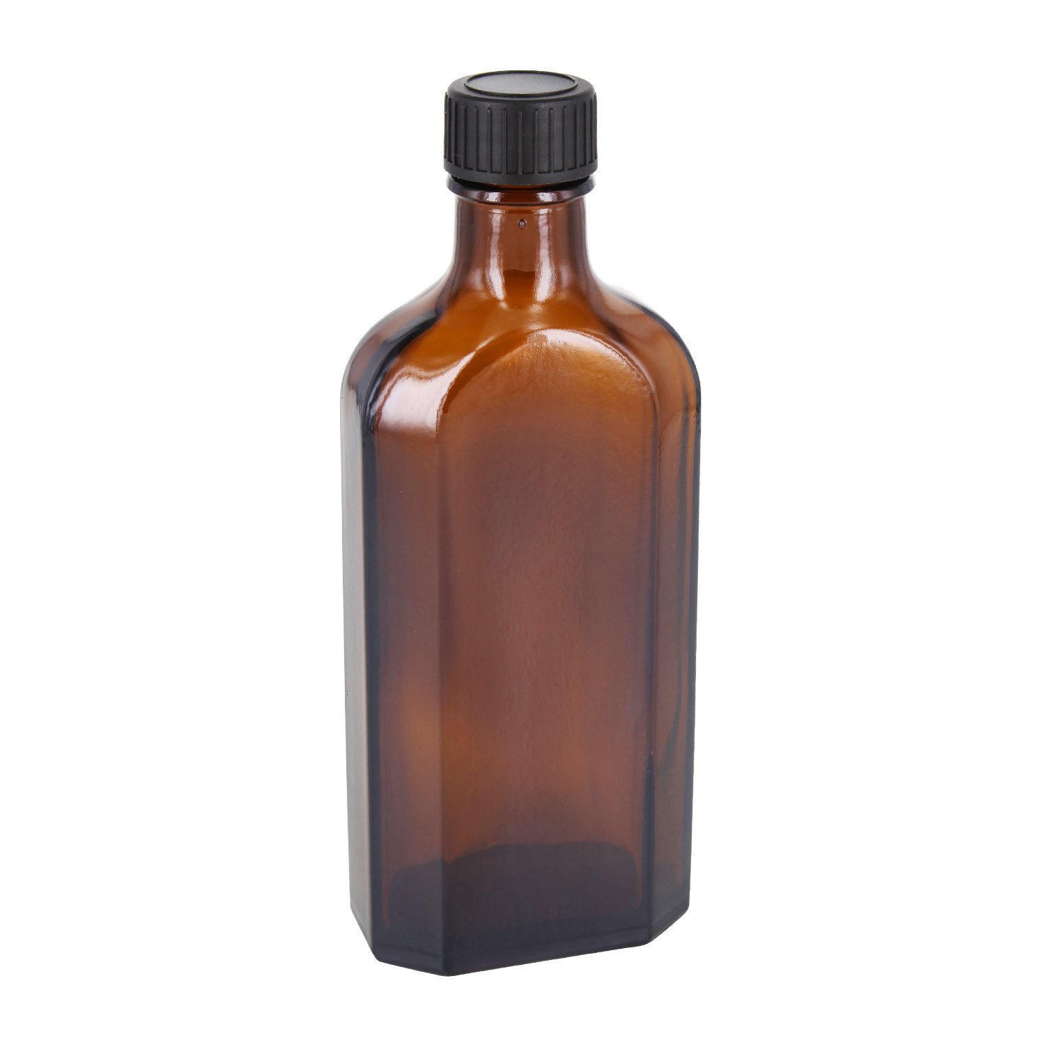 Meplatflasche 200ml mit schwarzem Verschluss