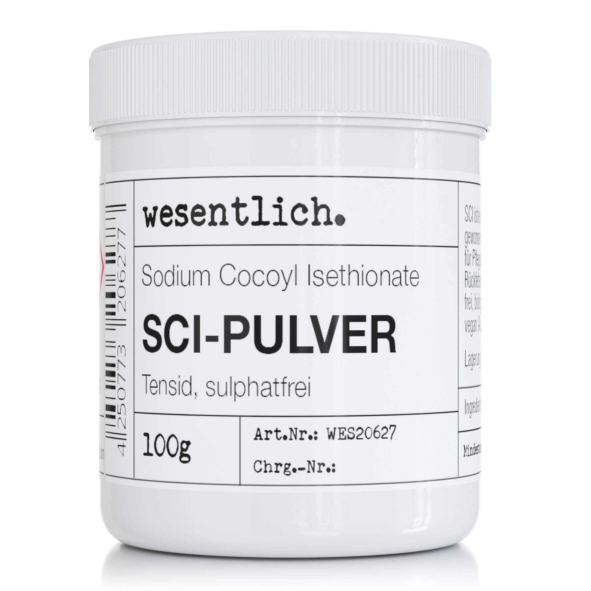 SCI - Sodium Cocoyl Isethionate - mildes Tensid von wesentlich. in Schraubdeckeldose