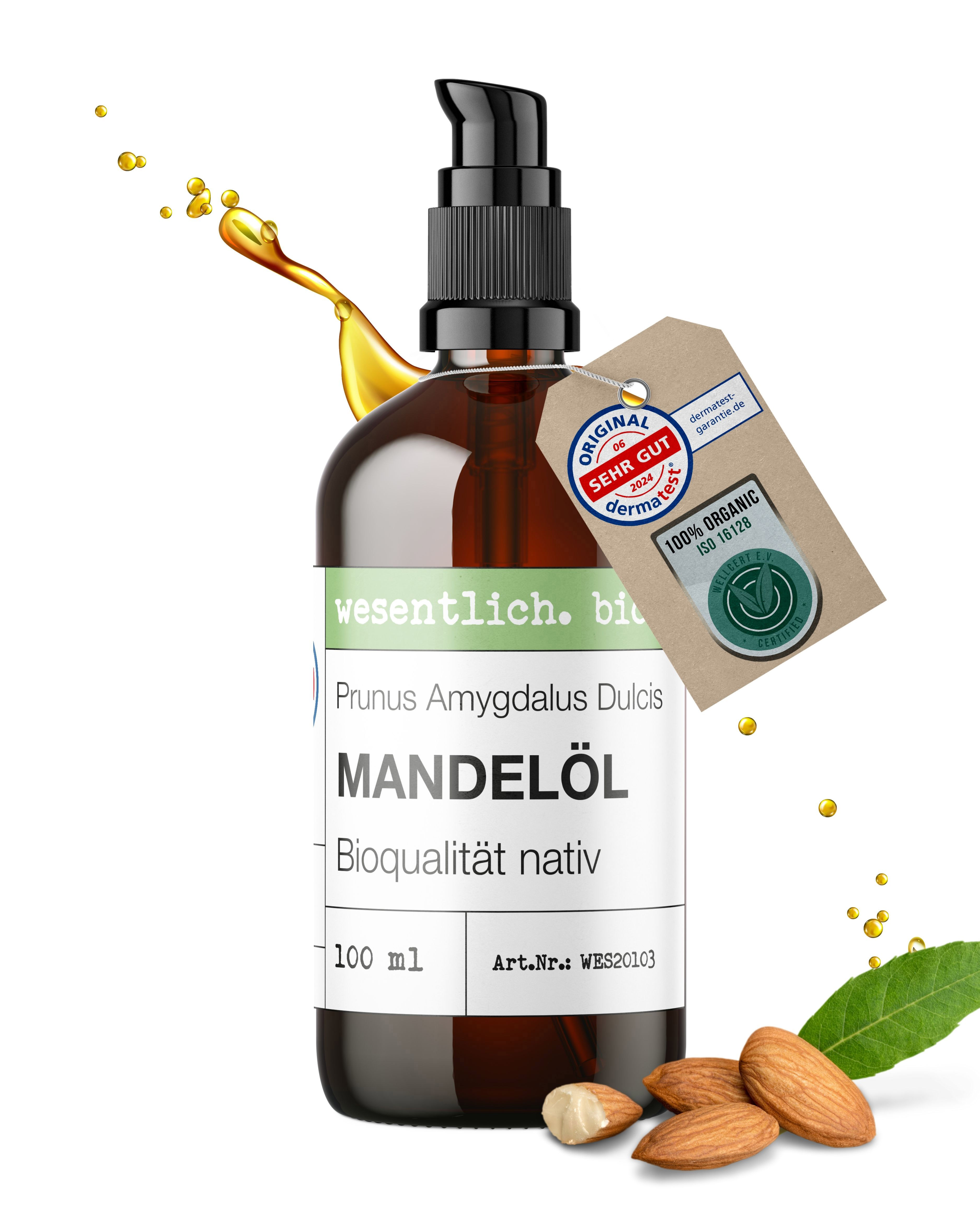 Mandelöl BIO kaltgepresst 100ml, Kräuterig, Kräuter, Pflanze
