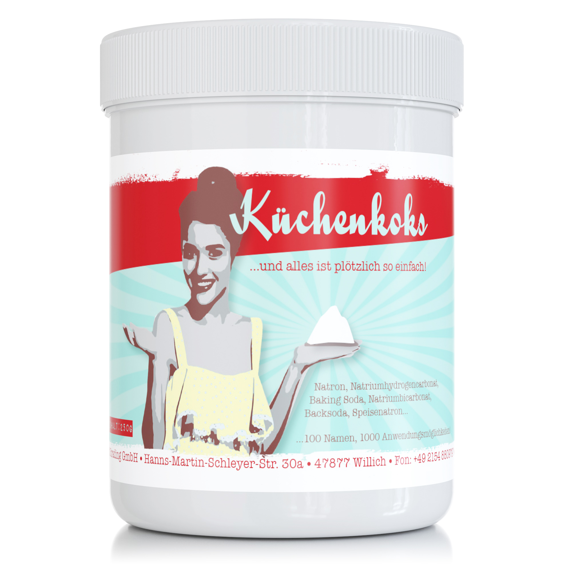 Küchenkoks 250g  (Natriumhydrogencarbonat) - für Küche, Bad, Haushalt - vielseitig einsetzbar - Lebensmittelqualität